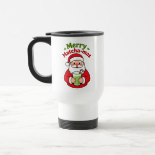 Merry Matchamas Matcha Xmas Christmas Santa Travel Mug