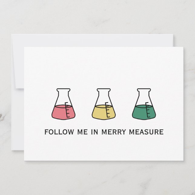 Merry Measure Chemistry Science Erlenmeyer Holiday Card (Front)