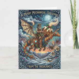 Merry Mechanical Highland Christmas Card