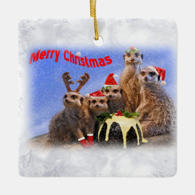 Merry Meerkats Ornament (Front)