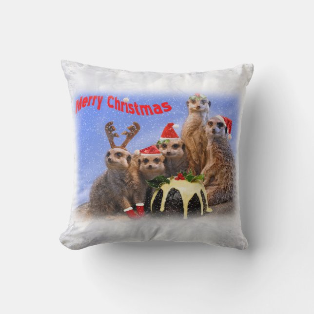 Merry Meerkats Pillow (Front)
