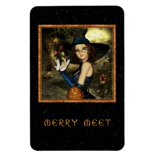 Merry Meet Cute Autumn Witch Flexi Magnet