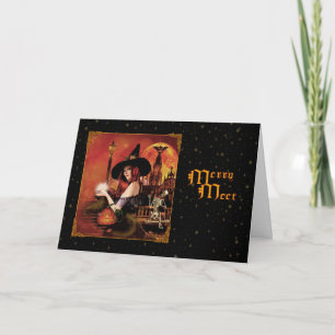 Merry Meet - Witch Magickal Night Holiday Card