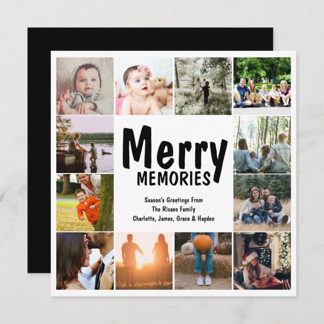 Merry Memories 12 Photo Template Christmas (Front/Back)