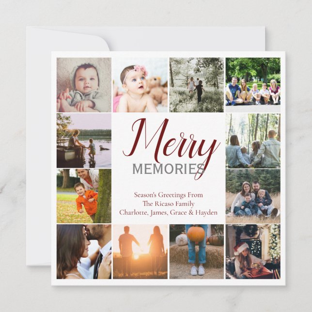 Merry Memories 12 Photo Template Christmas (Front)
