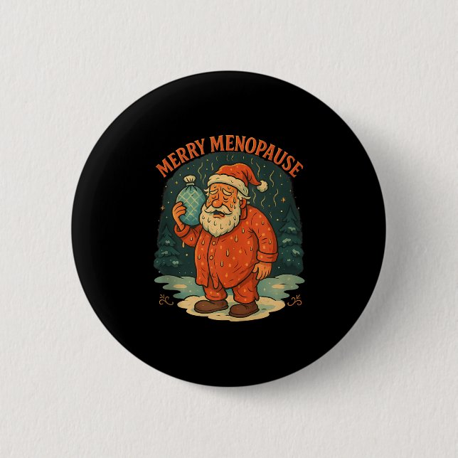 Merry Menopause Funny Santa Meme Tank Top  6 Cm Round Badge (Front)