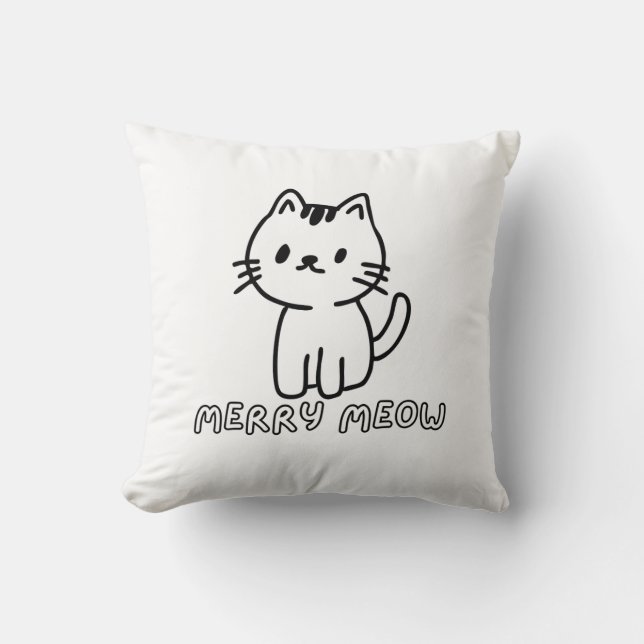 Merry Meow Cat  Cushion (Front)