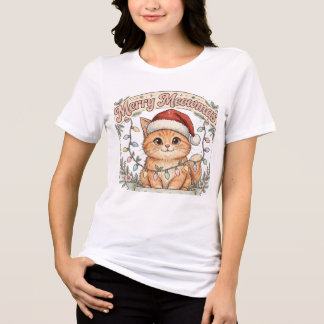 Merry Meowmas Shirt - Cute Christmas Cat Shirt Wit