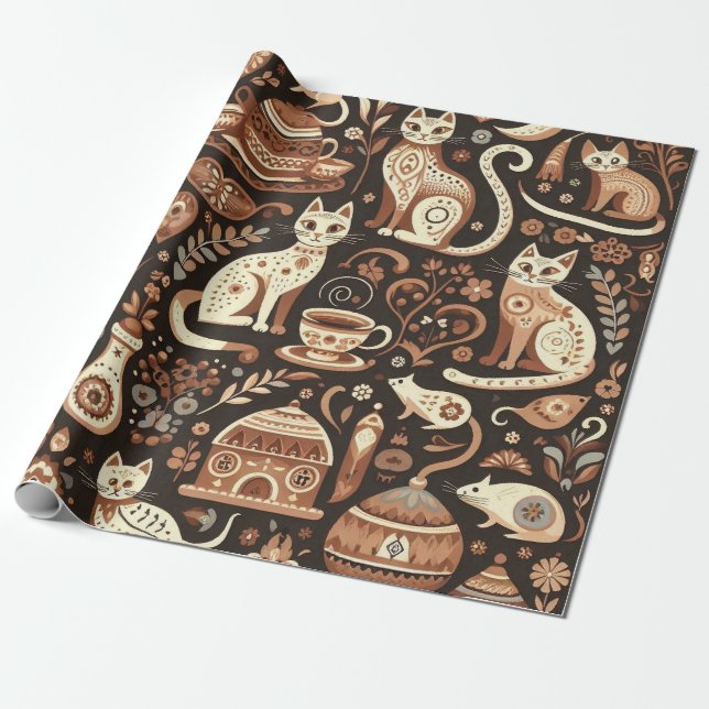Merry Meows Wrapping Paper (Unrolled)