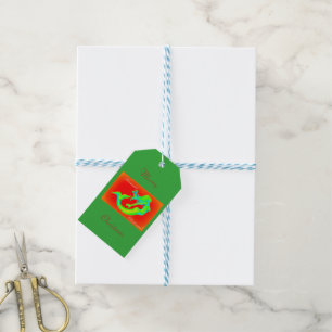 Merry Mermaid Christmas green/red Gift Tags