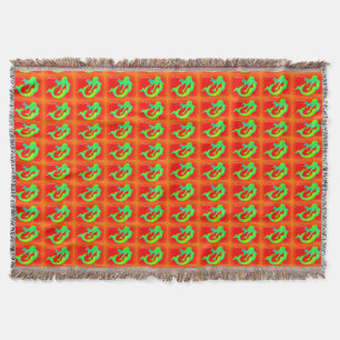 merry mermaid christmas red/green throw blanket