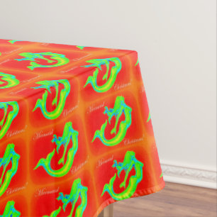 merry mermaid christmas tablecloth