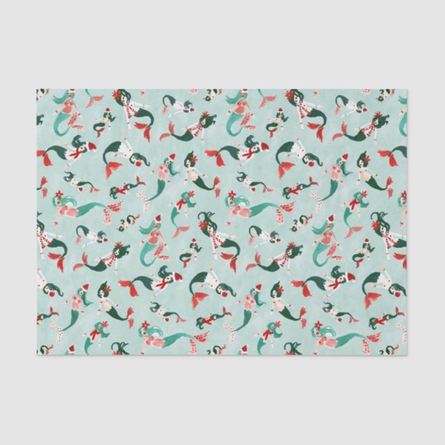 MERRY MERMAIDS AQUA TISSUE PAPER (Front)