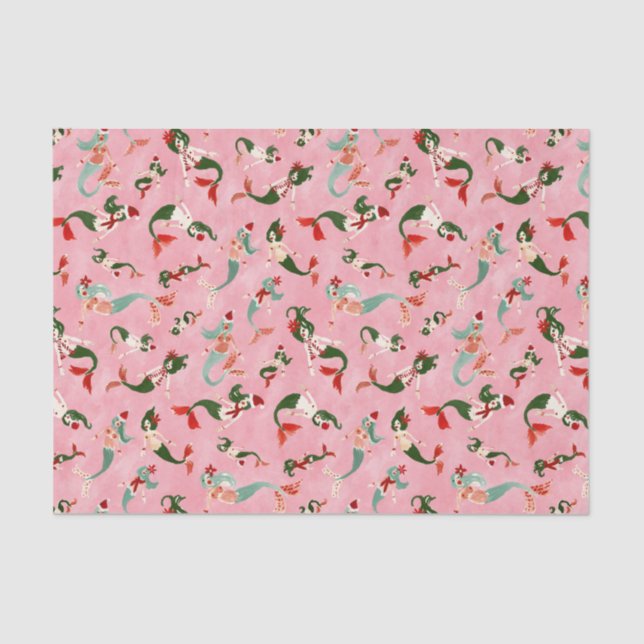 MERRY MERMAIDS PINK TISSUE PAPER (Front)