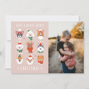 Merry-Merry Christmas Dogs Holiday Card