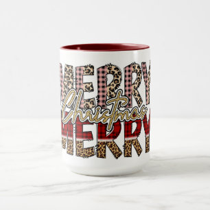 Merry Merry Christmas Typography Christmas Mug
