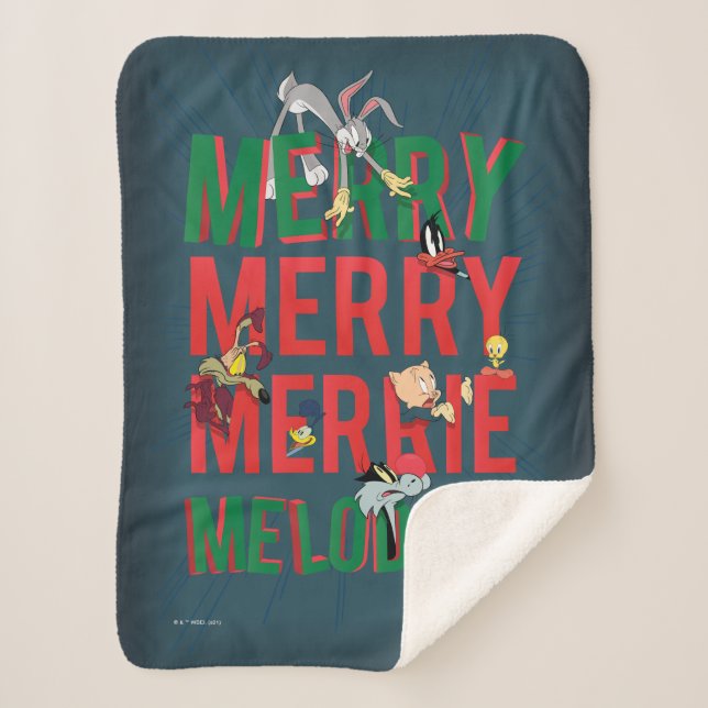 Merry Merry MERRIE MELODIES™ Sherpa Blanket (Front)