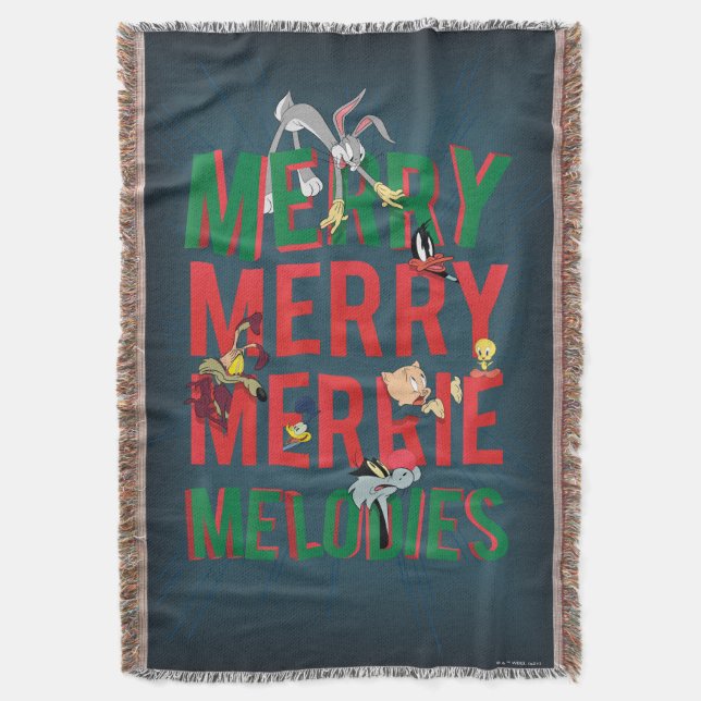 Merry Merry MERRIE MELODIES™ Throw Blanket (Front Vertical)