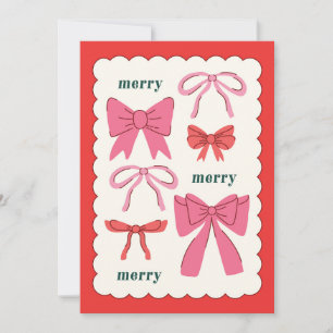 Merry Merry Merry & Bows Holiday Card