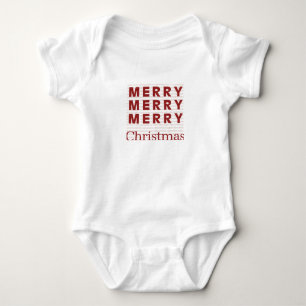 Merry, Merry, Merry, Christmas Baby Bodysuit