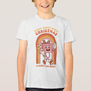 Merry Merry Merry Christmas - Be Groovy and Bright Tri-Blend Shirt
