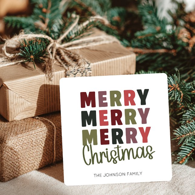 Merry Merry Merry Christmas Custom Holiday Card (Creator Uploaded)