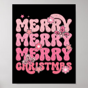 Merry Merry Merry Christmas Festivity Poster