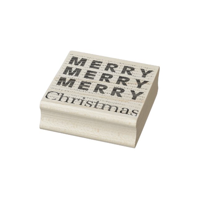 Merry, Merry, Merry Christmas  Rubber Stamp (Stamp)