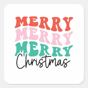 Merry Merry Merry Christmas Square Sticker