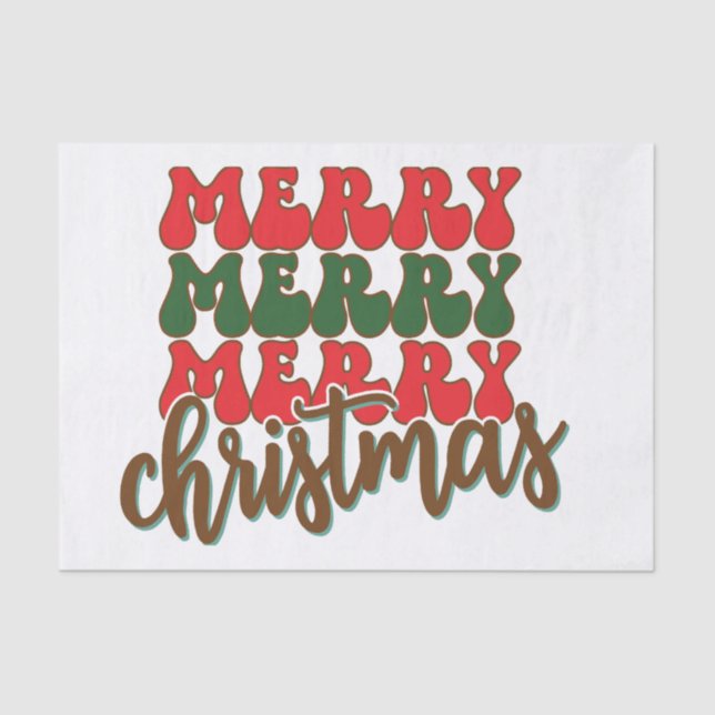 Merry Merry Merry Christmas Tissue Paper (Front)