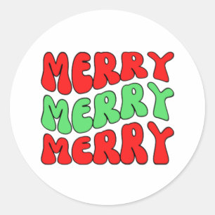 Merry Merry Merry Classic Round Sticker