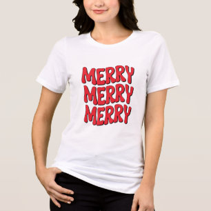 Merry Merry Merry - Festive Christmas T-Shirt Tri-Blend Shirt