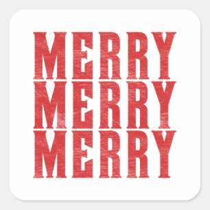 merry merry merry square sticker