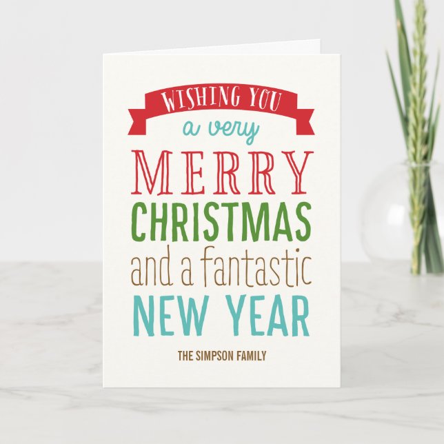 Merry Message Holiday Greeting Card (Front)