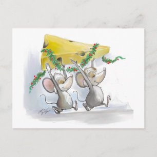 Merry Mice Mic & Mac Holiday Postcard