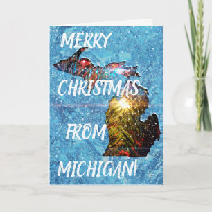 Merry Michigan Christmas Holiday Card
