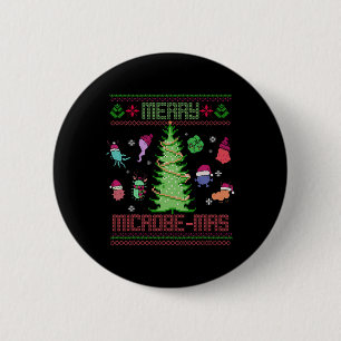 Merry Microbe-mas Microbiology Scientists Christma 6 Cm Round Badge