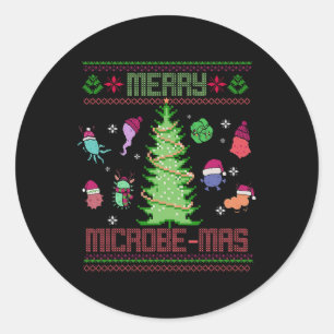 Merry Microbe-mas Microbiology Scientists Christma Classic Round Sticker