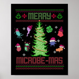 Merry Microbe-mas Microbiology Scientists Christma Poster