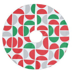 Merry Mid Century Holiday Tiles Brushed Polyester Tree Skirt