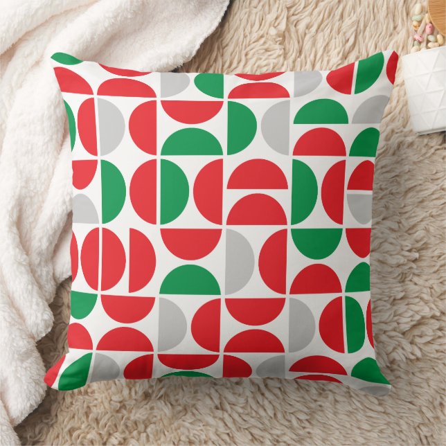 Merry Mid Century Holiday Tiles Cushion (Blanket)