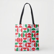 Merry Mid Century Holiday Tiles Tote Bag