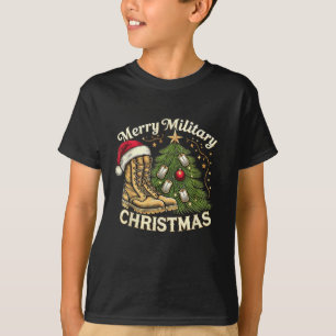 Merry Military Christmas Festive Military Boots &a T-Shirt