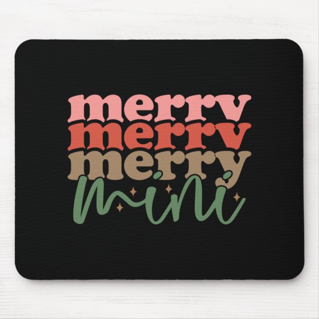 Merry Mini Retro Groovy Christmas Holidays Toddler Mouse Mat (Front)