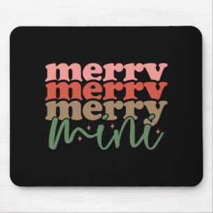Merry Mini Retro Groovy Christmas Holidays Toddler Mouse Mat