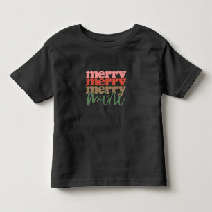 Merry Mini Retro Groovy Christmas Holidays Toddler T-Shirt