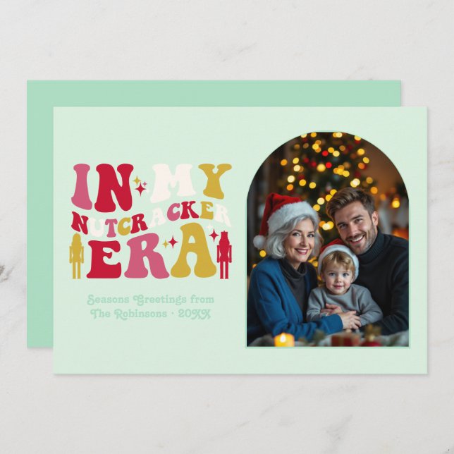 Merry Mint In My Nutcracker Era Christmas Photo Holiday Card (Front/Back)
