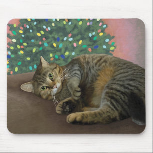 Merry Mischief - Christmas Kitty   Mouse Mat