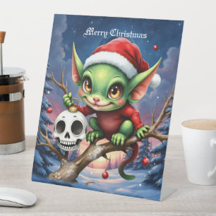 Merry Mischief – The Little Christmas Elf. Pedestal Sign