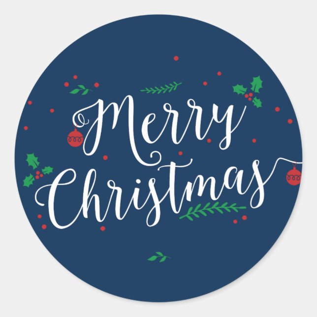 Merry Mistletoe Christmas Holiday Sticker (Front)
